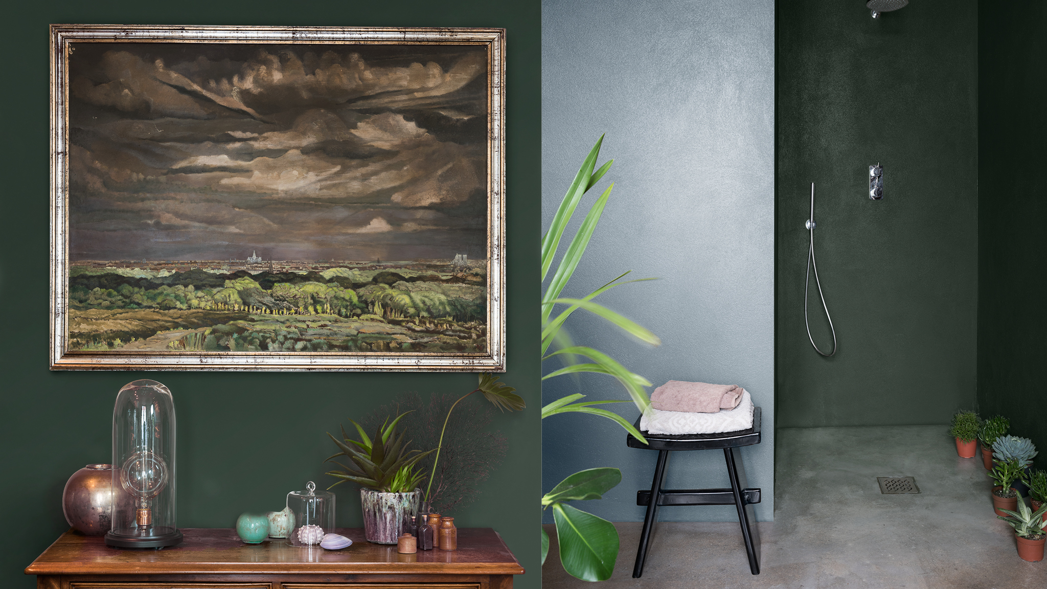 Earthy greens Rich colours combine with statement furniture to create a room that tells a story.