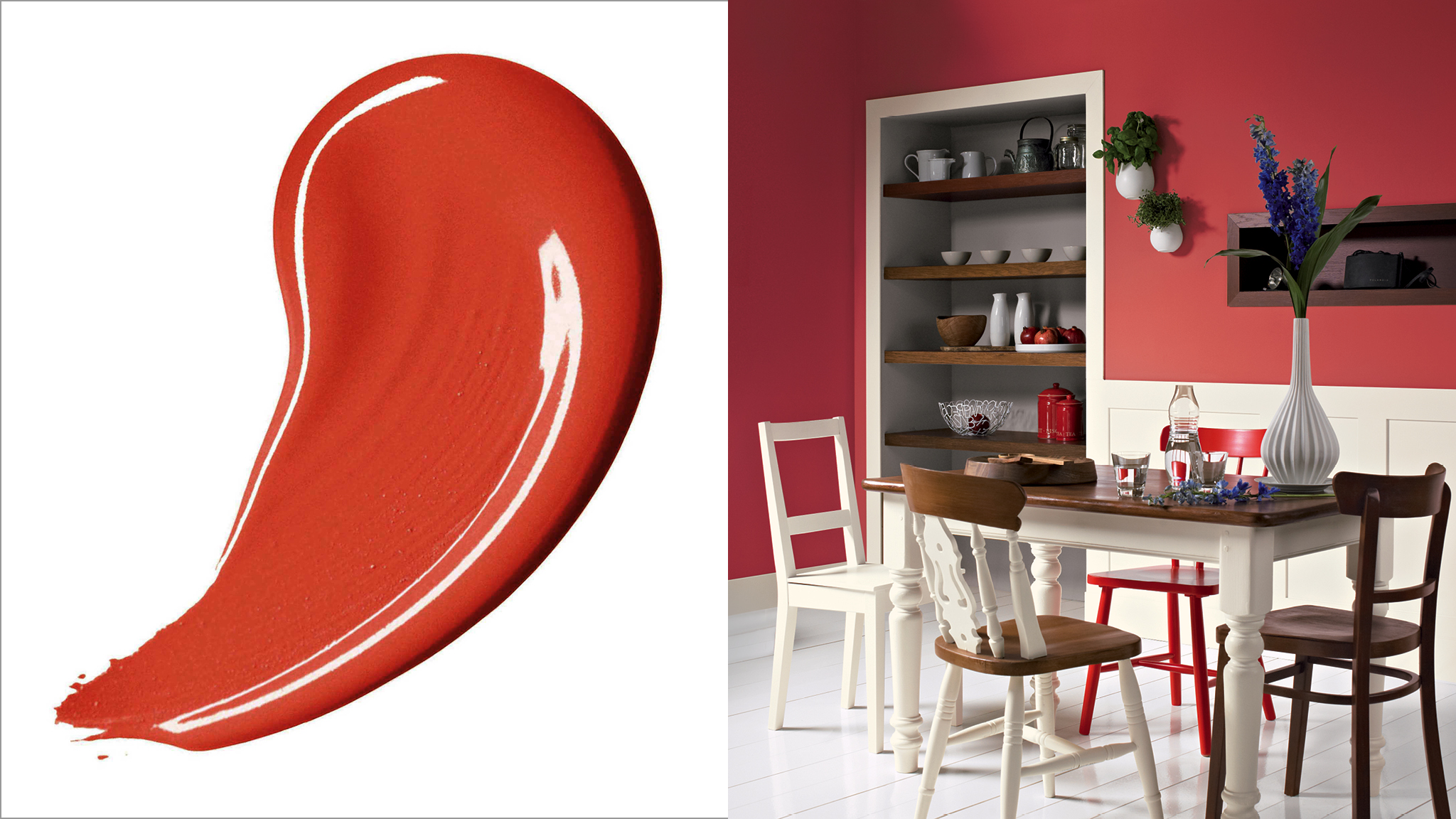 Create warmth with energising red Red is the most energising colour on the spectrum and can lend a space a warm and welcoming feel.