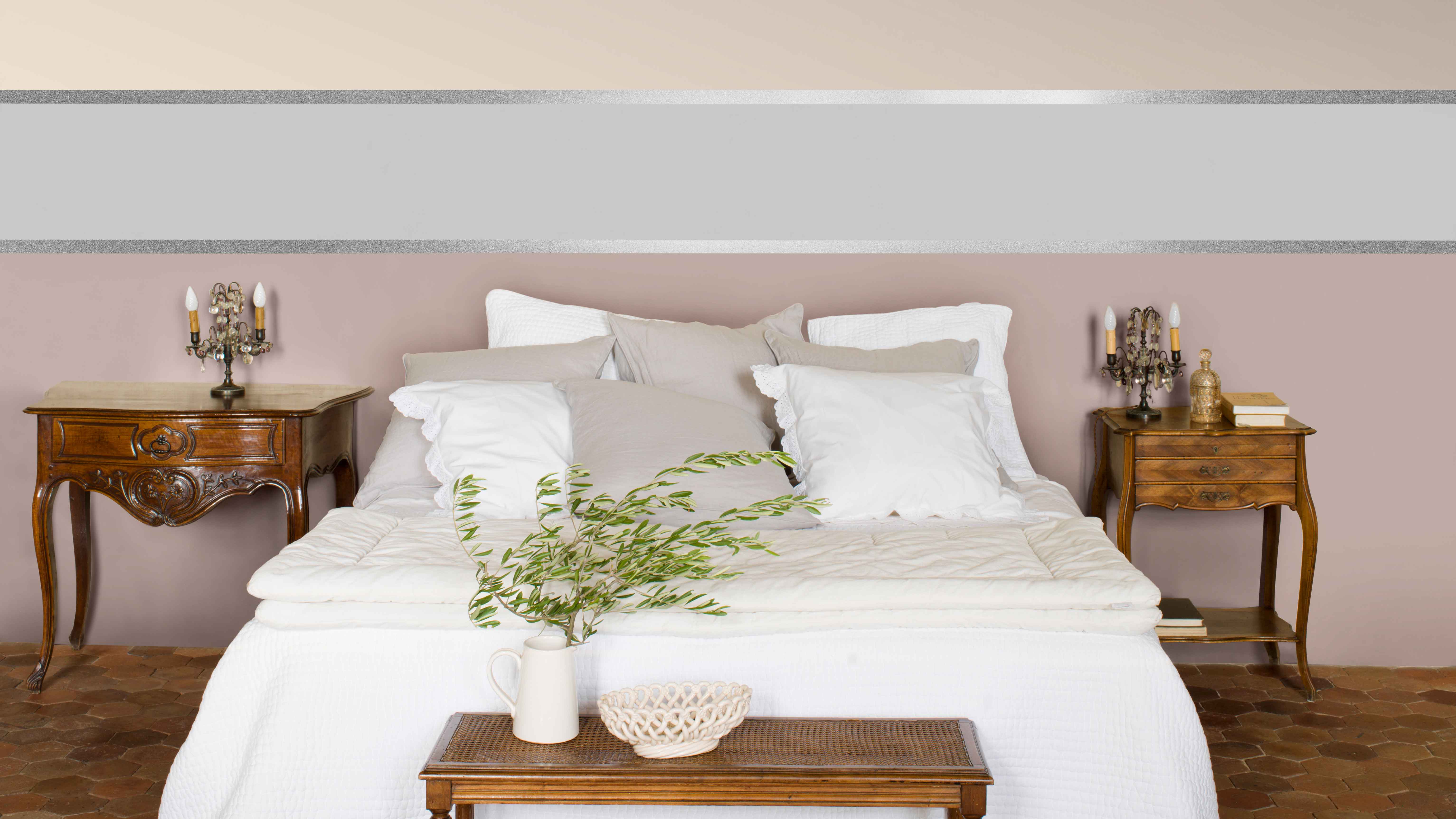 Make a highlight of sleek silver Pale, silvery tones create an elegant, grown-up feel; pair with darker paint tones for a strong, grounded look